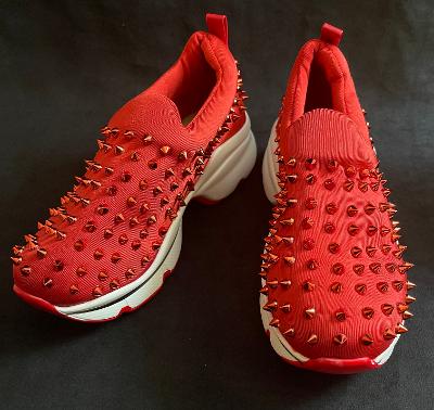 Red Studded Sneakers