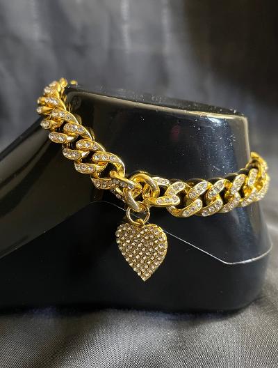 Heart Cuban Link Anklet